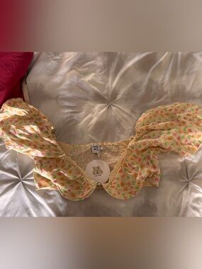 NWT Princess Polly bustier top with ruffle sleeves.